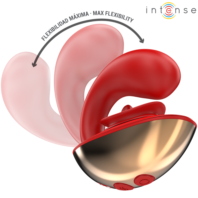 INTENSE - MARIAH VIBRATOR &amp; STIMULATOR IN U SHAPE 10 VIBRATIONS RED