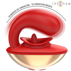 INTENSE - MARIAH VIBRATOR &amp; STIMULATOR IN U SHAPE 10 VIBRATIONS RED