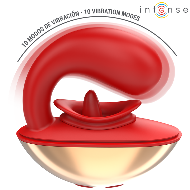 INTENSE - MARIAH VIBRATOR &amp; STIMULATOR IN U SHAPE 10 VIBRATIONS RED