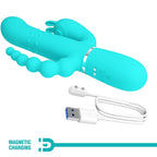 PRETTY LOVE - CAMMY 4 IN 1 MULTIFUNCTION TRIPPLE RABBIT VIBRATOR BLUE