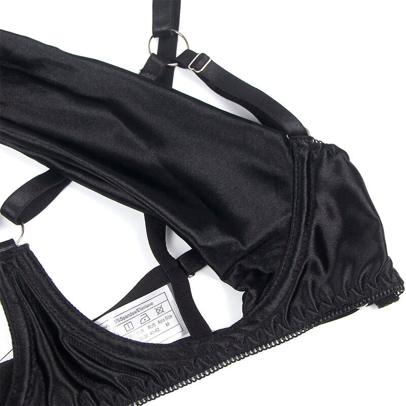 SUBBLIME - 955199 BRA SET WITH ADJUSTABLE BLACK BOW S/M