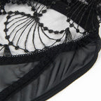 SUBBLIME - 955229 TRANSPARENT BODYSUIT WITH HOLLOW LACE BLACK L/XL