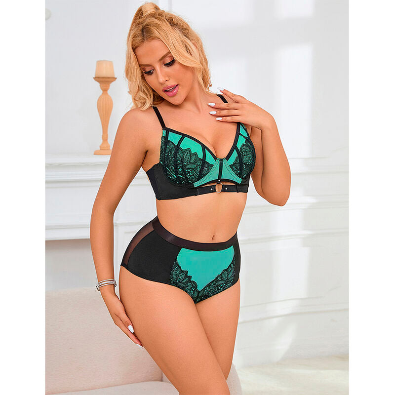 SUBBLIME - 955557 GREEN PATENT LEATHER MESH ZIPPER GOOD SET S/M