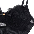SUBBLIME - 955618 LACE BODYSUIT WITH BOTTOM CLOSURE BLACK S/M