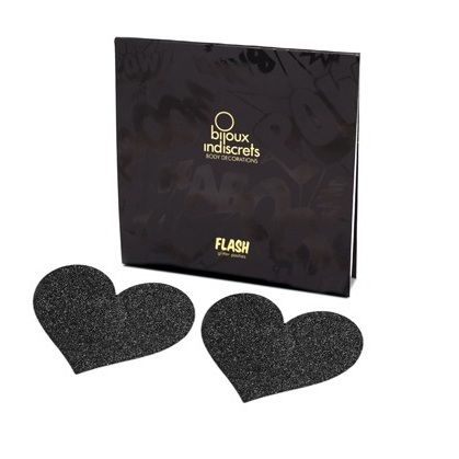 BIJOUX - INDISCRET'S FLASH BLACK HEART NIPPLE CUTS