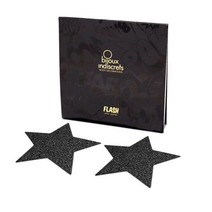 BIJOUX - INDISCRET'S FLASH BLACK STAR NIPPLE CAPS