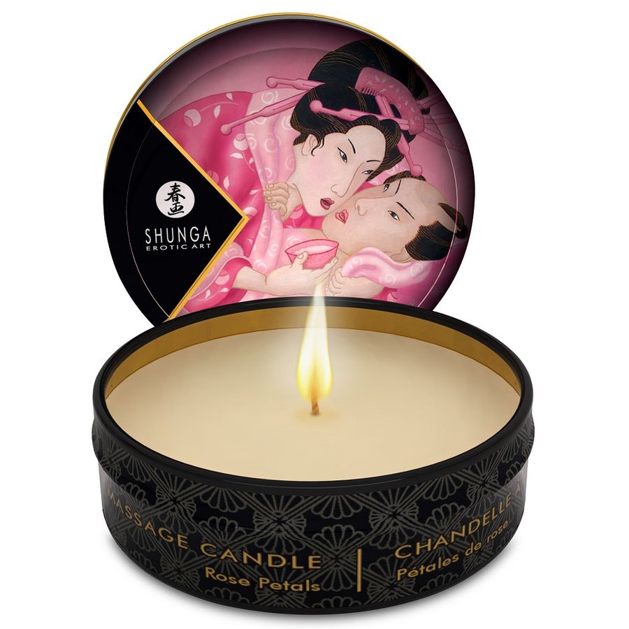 SHUNGA - MINI CARES BY CANDELIGHT ROSES MASSAGE CANDLE 30 ML