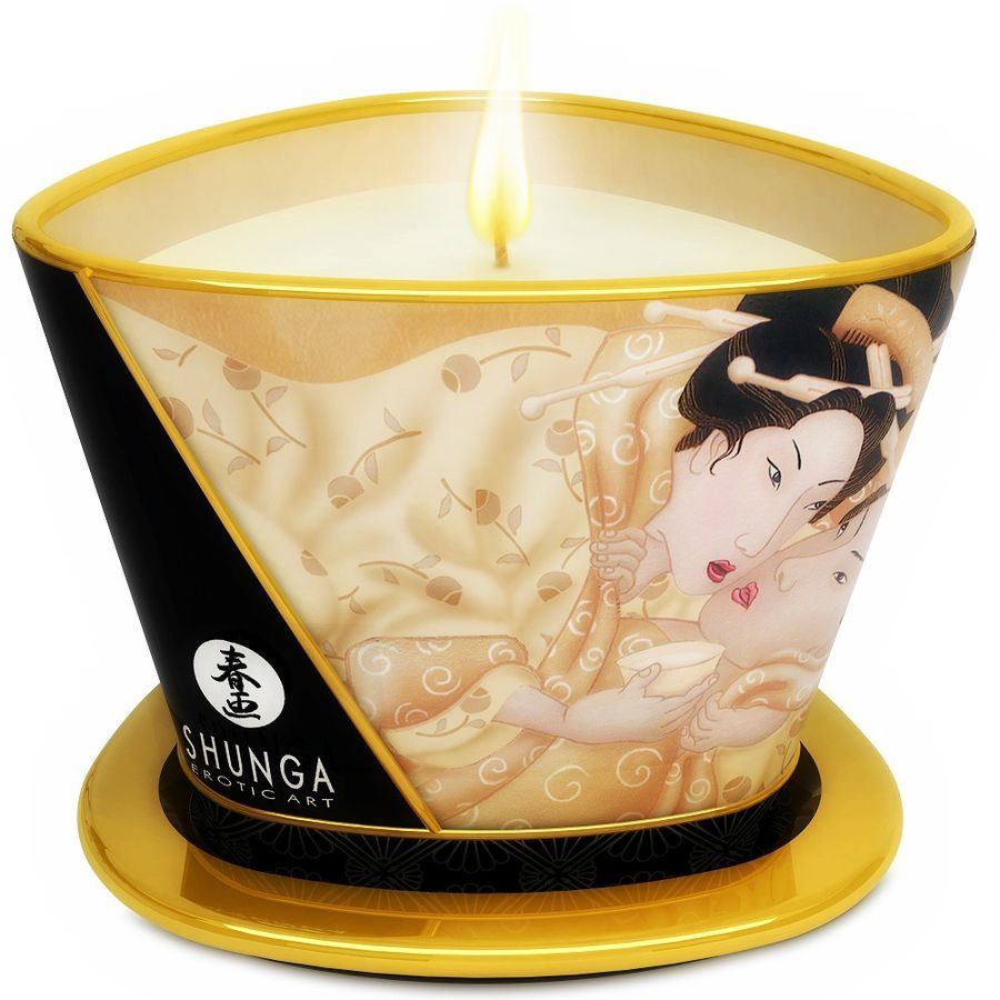 SHUNGA - MINI CARES BY CANDELIGHT VANILLA MASSAGE CANDLE 170 ML