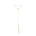 BIJOUX - MAGNIFIQUE METAL NECKLACE WITH GOLDEN FRINGES