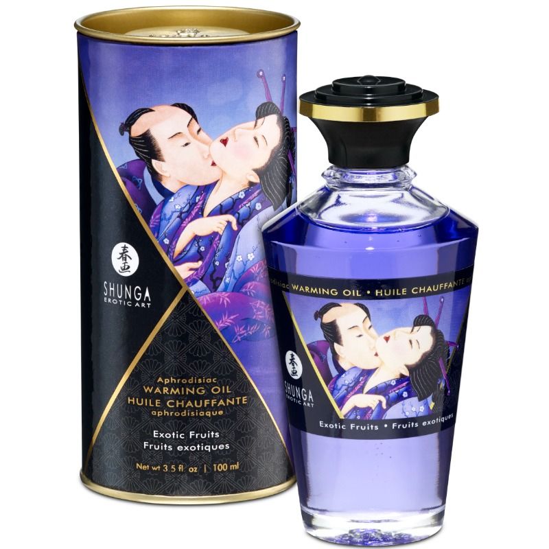 SHUNGA - HEAT EFFECT MASSAGE OIL EXOTIC FRUITS FLAVORS 100 ML