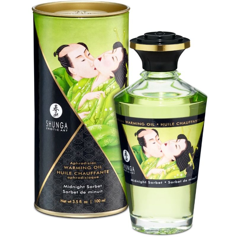 SHUNGA - MASSAGE OIL WITH HEAT EFFECT MIDNIGHT SORBT FLAVORS 100 ML