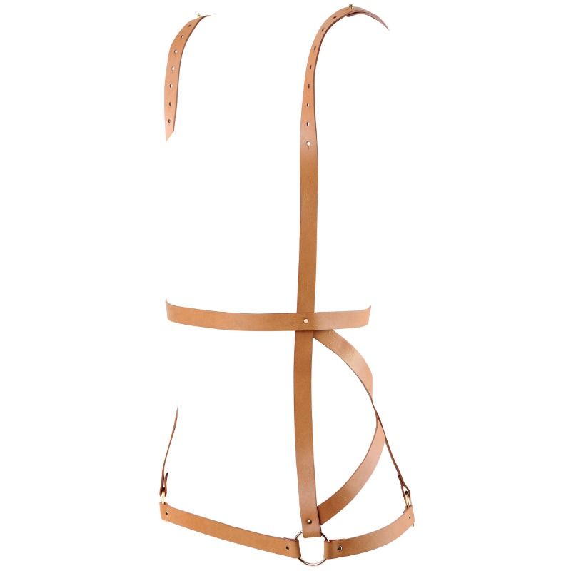 BIJOUX - INDISCRET'S MAZE HARNESS DRESS SHAPE BROWN