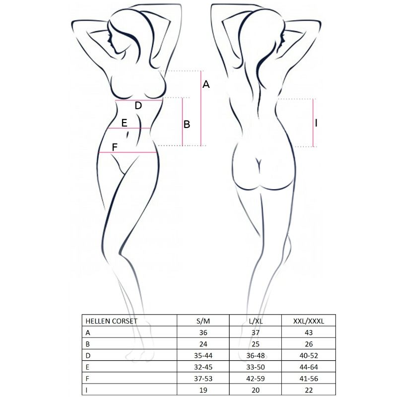 PASSION - WOMAN HELLEN CORSET NEGRO TALL S/M