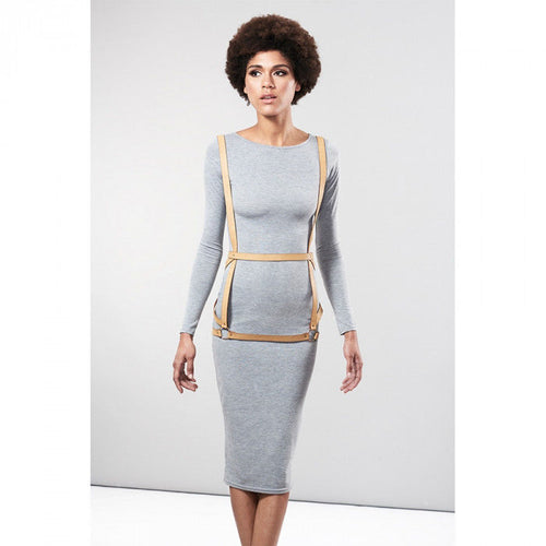 BIJOUX - INDISCRET'S MAZE HARNESS DRESS SHAPE BROWN