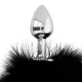 DARKNESS - EXTRA ANAL BUTT PLUG WITH TAIL BLACK 7 CM