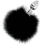DARKNESS - EXTRA ANAL BUTT PLUG WITH TAIL BLACK 7 CM