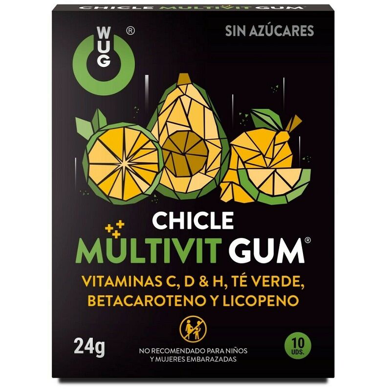 WUG GUM - MULTIVITAMIN C, H, D, BETA-CAROTENE, LYCOPENE AND GREEN TEA 10 UNITS