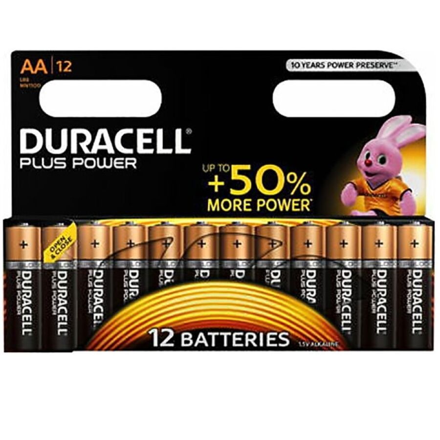 DURACELL - PLUS POWER BATTERY AA LR6 12 UNITS