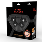 CYBER SILICON - STRAP-ON HARNESS WITH 3 RINGS FREE