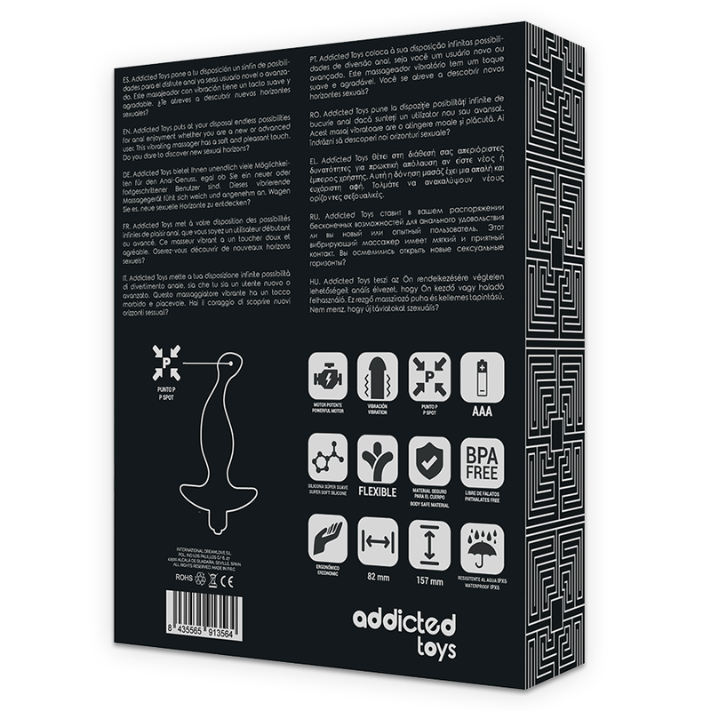 ADDICTED TOYS - ANAL MASSAGER WITH BLACK VIBRATION MODEL 1